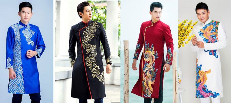 Áo dài chú rể cưới truyền thống cách tân