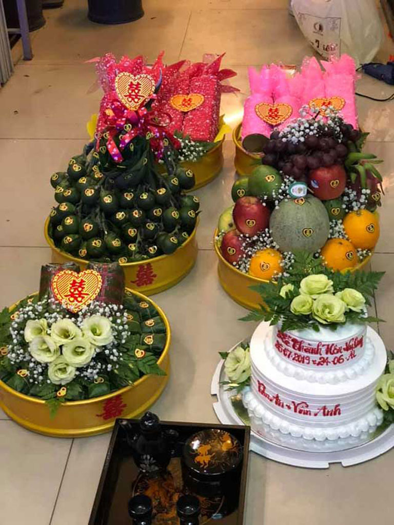 Mâm lễ đám hỏi miền trung