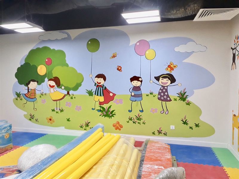 vẽ tranh tường mầm non ngộ nghĩnh đẹp