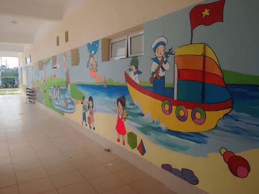 Vẽ tranh tường trường mầm non
