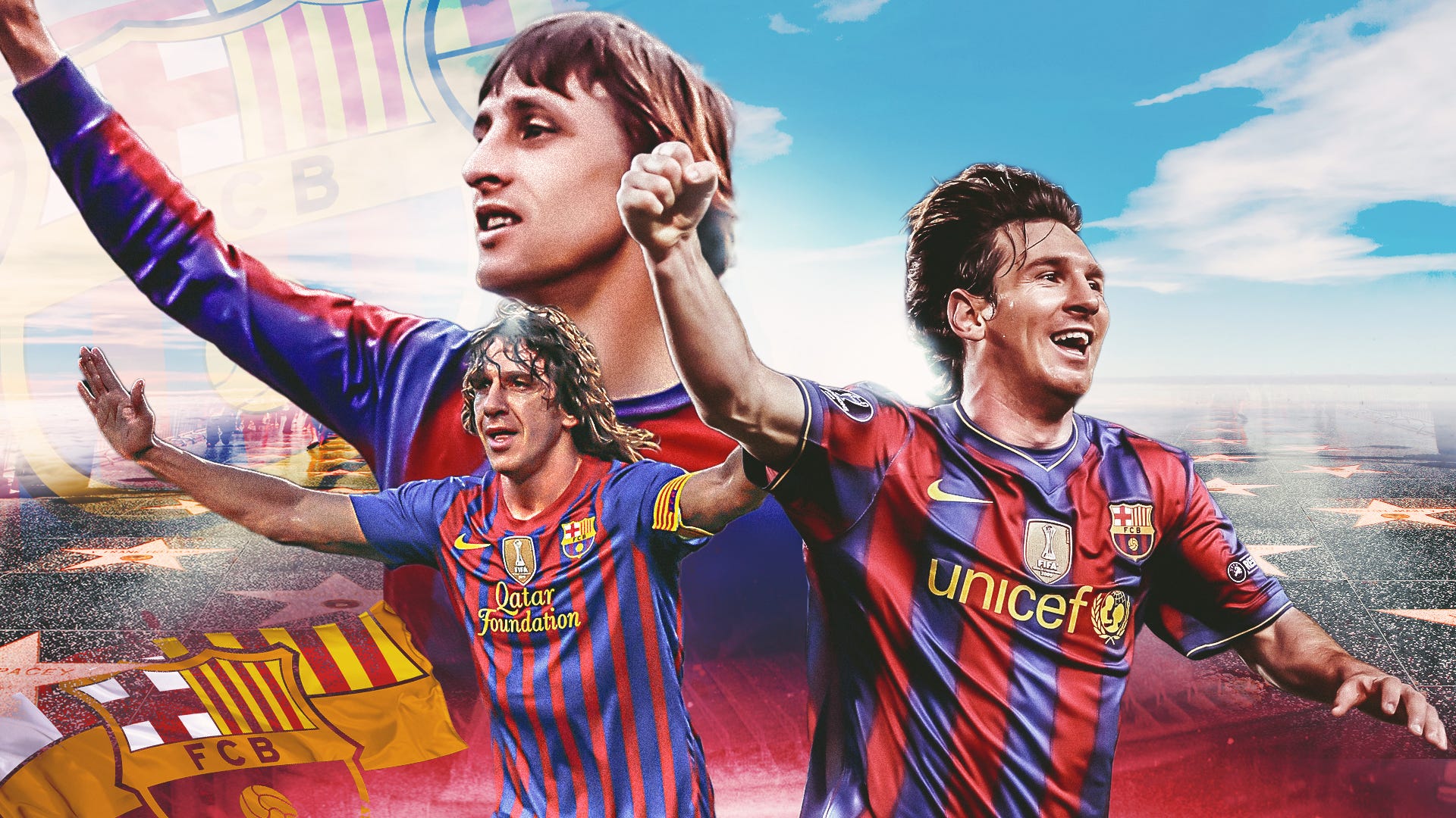 Đội bóng trong mơ của Barcelona Messi Vruyff Puyol